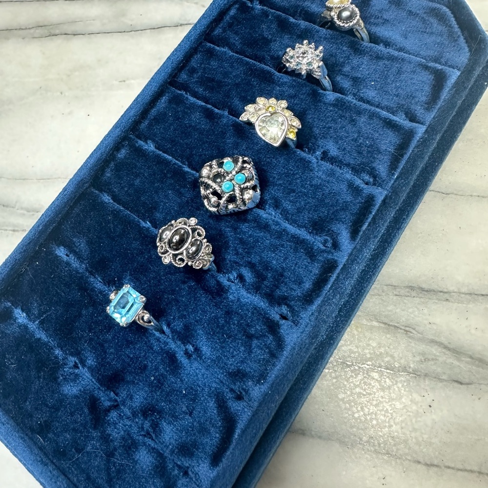 Vintage Avon Silver Tone Ring Lot of 6 - Picture 4 of 4